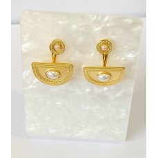 Ασημένια Σκουλαρίκια κρεμαστά επίχρυσα (SE19)